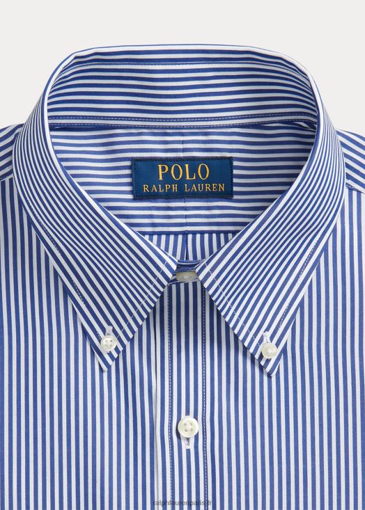 chemise slim en popeline rayée 46T60T378 Hommes Ralph Lauren royal/blanc