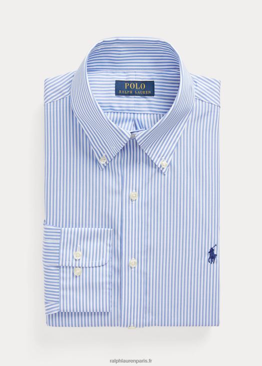 chemise slim en popeline rayée 46T60T379 Hommes Ralph Lauren bleu clair/blanc