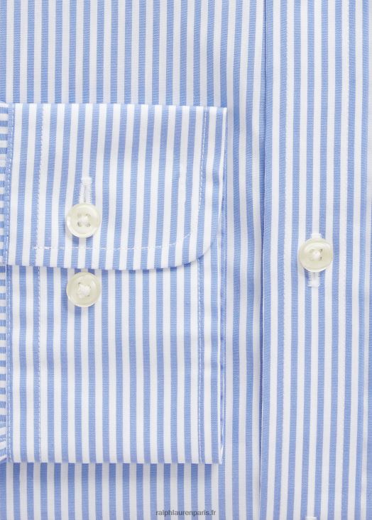 chemise slim en popeline rayée 46T60T379 Hommes Ralph Lauren bleu clair/blanc