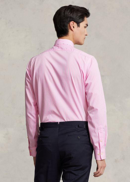 chemise slim en popeline rayée 46T60T380 Hommes Ralph Lauren rose/blanc