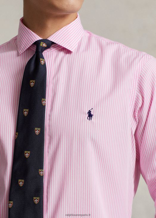 chemise slim en popeline rayée 46T60T380 Hommes Ralph Lauren rose/blanc
