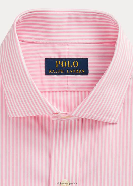 chemise slim en popeline rayée 46T60T380 Hommes Ralph Lauren rose/blanc