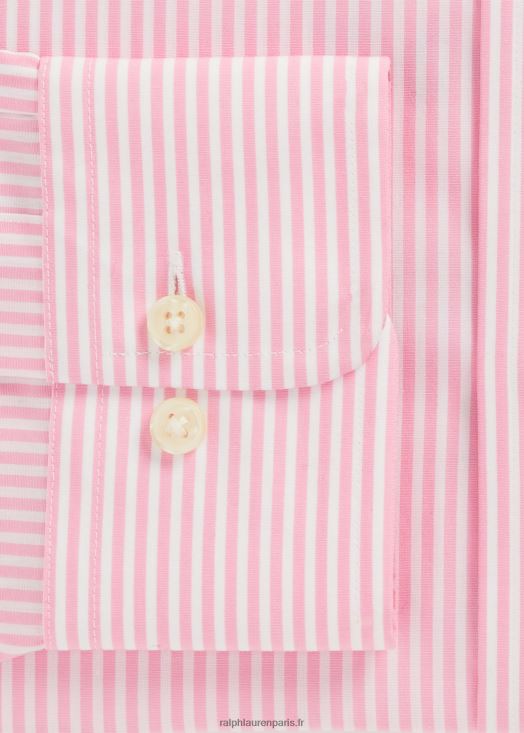 chemise slim en popeline rayée 46T60T380 Hommes Ralph Lauren rose/blanc