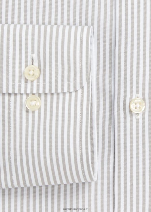 chemise slim en popeline rayée 46T60T381 Hommes Ralph Lauren brouillard gris