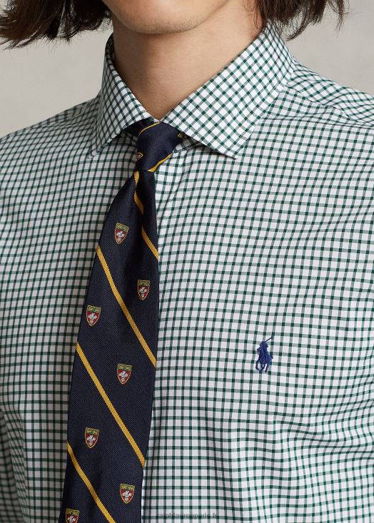 chemise slim fit en popeline à carreaux 46T60T741 Hommes Ralph Lauren pin/blanc