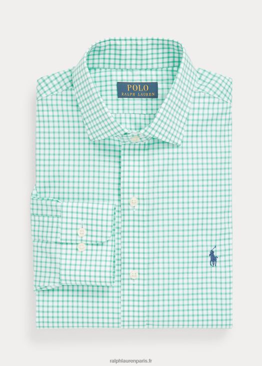 chemise slim fit en popeline à carreaux 46T60T742 Hommes Ralph Lauren key west vert/blanc