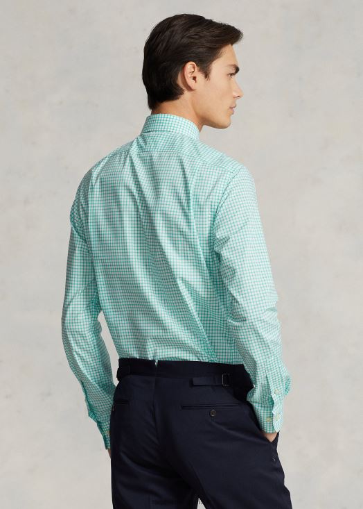 chemise slim fit en popeline à carreaux 46T60T742 Hommes Ralph Lauren key west vert/blanc