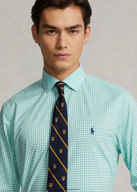chemise slim fit en popeline à carreaux 46T60T742 Hommes Ralph Lauren key west vert/blanc