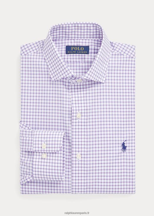 chemise slim fit en popeline à carreaux 46T60T743 Hommes Ralph Lauren cactus violet/blanc