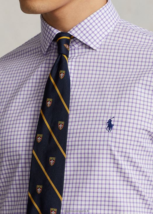 chemise slim fit en popeline à carreaux 46T60T743 Hommes Ralph Lauren cactus violet/blanc