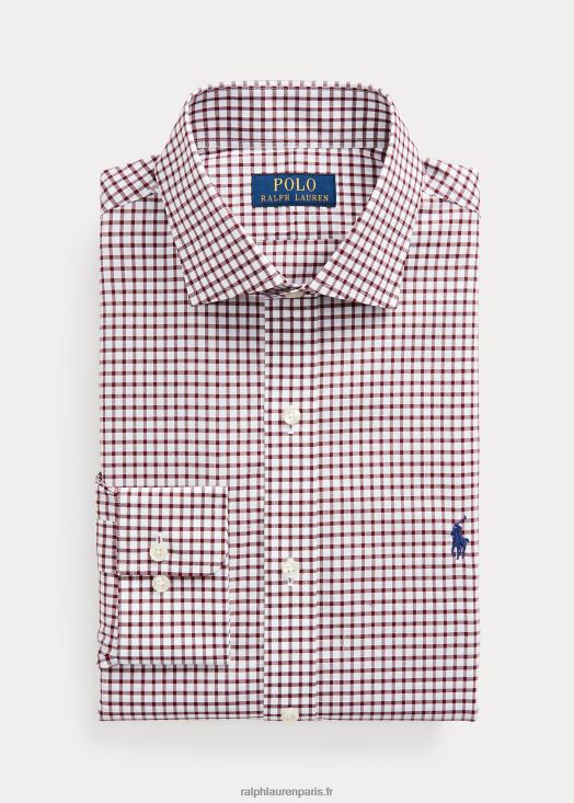 chemise slim fit en popeline à carreaux 46T60T744 Hommes Ralph Lauren vin/blanc
