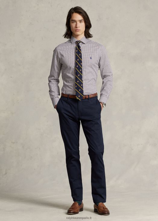 chemise slim fit en popeline à carreaux 46T60T744 Hommes Ralph Lauren vin/blanc