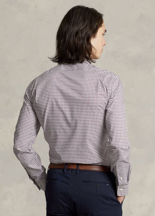 chemise slim fit en popeline à carreaux 46T60T744 Hommes Ralph Lauren vin/blanc