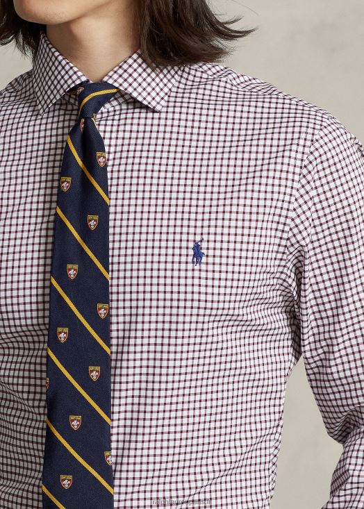 chemise slim fit en popeline à carreaux 46T60T744 Hommes Ralph Lauren vin/blanc