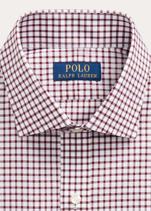 chemise slim fit en popeline à carreaux 46T60T744 Hommes Ralph Lauren vin/blanc