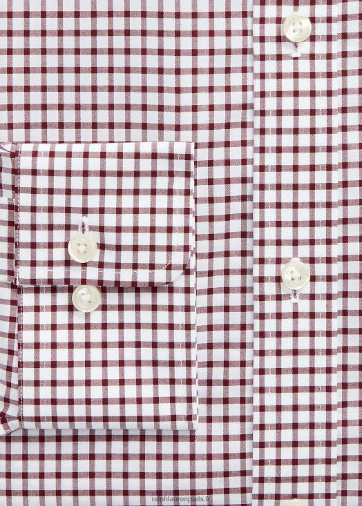 chemise slim fit en popeline à carreaux 46T60T744 Hommes Ralph Lauren vin/blanc