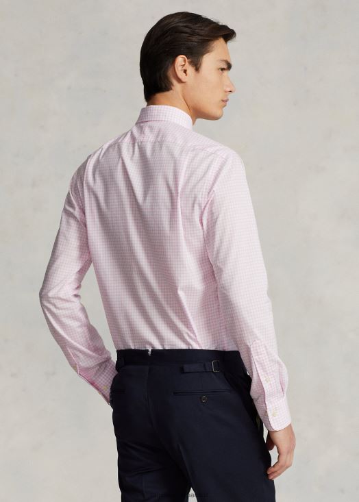 chemise slim fit en popeline à carreaux 46T60T745 Hommes Ralph Lauren rose carmel/blanc