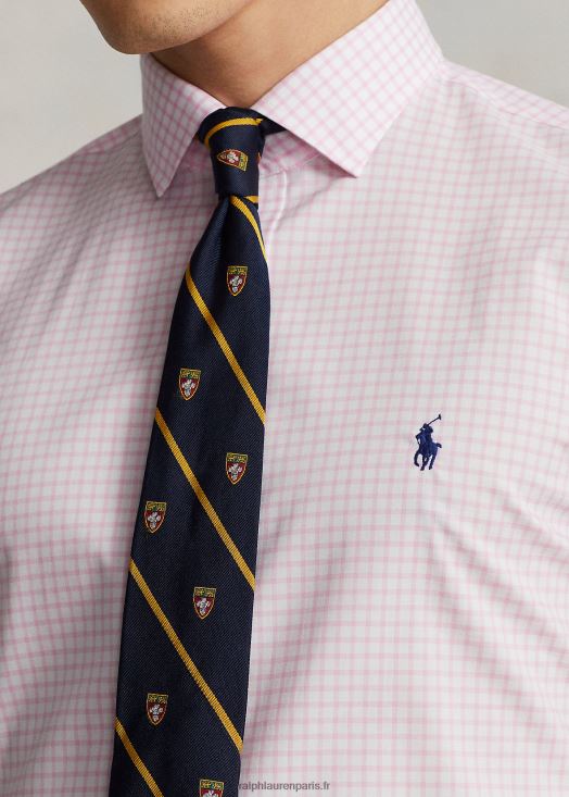 chemise slim fit en popeline à carreaux 46T60T745 Hommes Ralph Lauren rose carmel/blanc