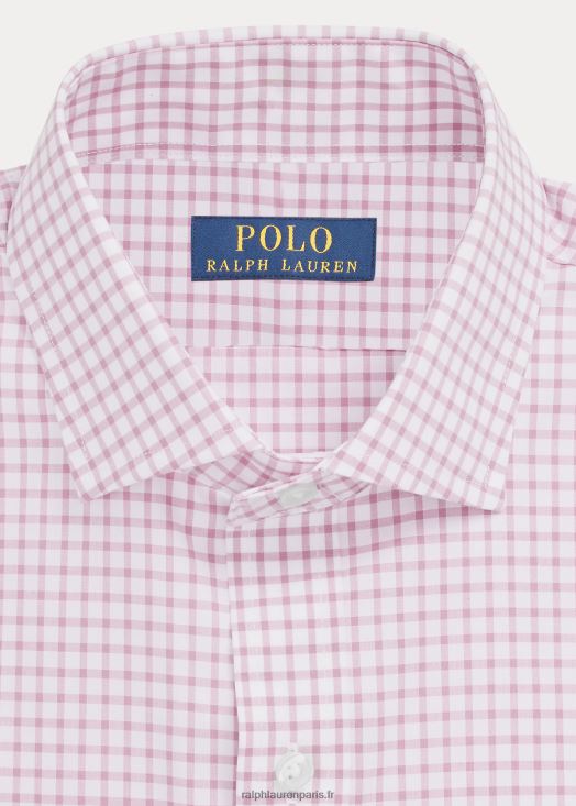 chemise slim fit en popeline à carreaux 46T60T745 Hommes Ralph Lauren rose carmel/blanc