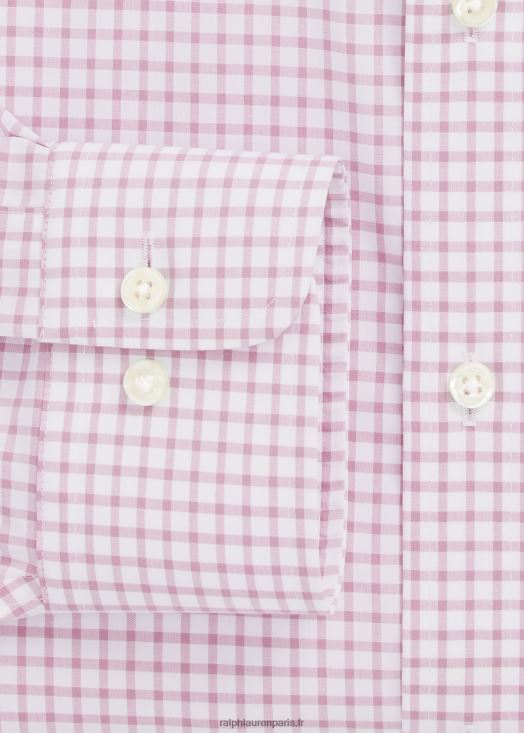 chemise slim fit en popeline à carreaux 46T60T745 Hommes Ralph Lauren rose carmel/blanc