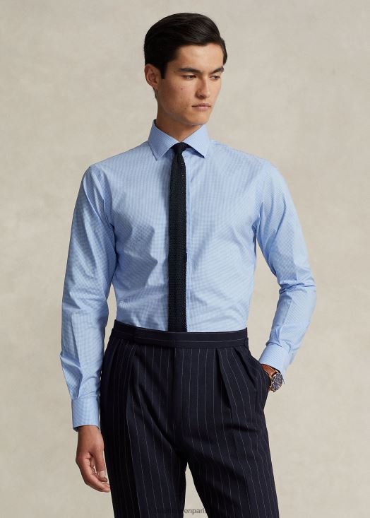 chemise vichy en popeline stretch facile d'entretien - toutes coupes 46T60T1033 Hommes Ralph Lauren mini bleu/blanc