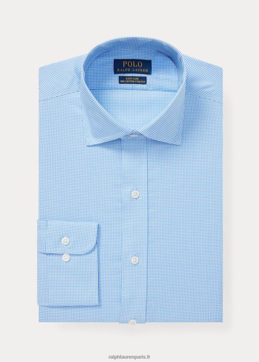 chemise vichy en popeline stretch facile d'entretien - toutes coupes 46T60T1033 Hommes Ralph Lauren mini bleu/blanc