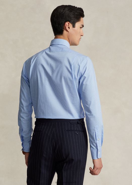 chemise vichy en popeline stretch facile d'entretien - toutes coupes 46T60T1033 Hommes Ralph Lauren mini bleu/blanc