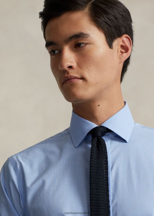chemise vichy en popeline stretch facile d'entretien - toutes coupes 46T60T1033 Hommes Ralph Lauren mini bleu/blanc