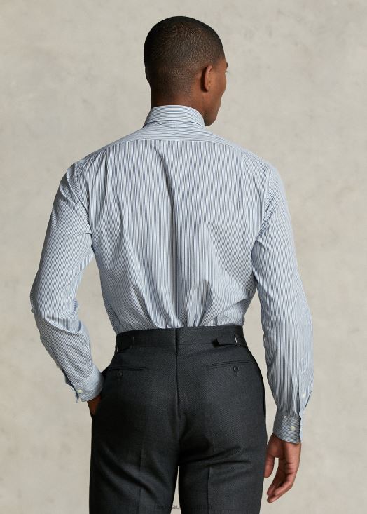 la chemise à monogramme de la collection morehouse 46T60T1292 Hommes Ralph Lauren bleu blanc