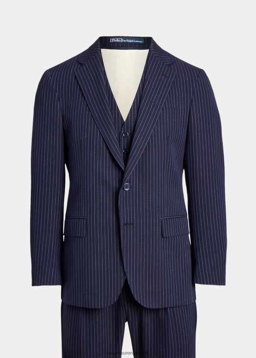 costume 3 pièces dobby polo à fines rayures 46T60T1226 Hommes Ralph Lauren marine/crème