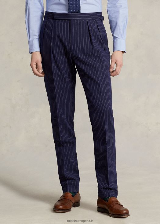 costume 3 pièces dobby polo à fines rayures 46T60T1226 Hommes Ralph Lauren marine/crème