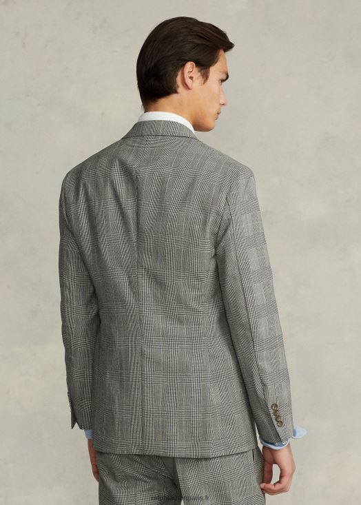 costume polo en laine à carreaux Prince de Galles 46T60T8604 Hommes Ralph Lauren noir/crème/bleu