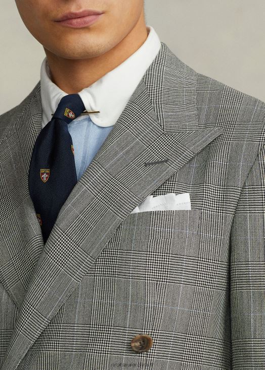 costume polo en laine à carreaux Prince de Galles 46T60T8604 Hommes Ralph Lauren noir/crème/bleu