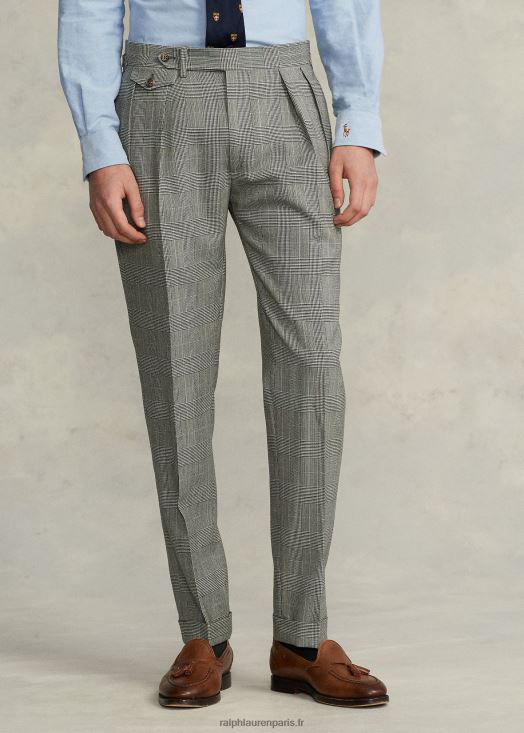 costume polo en laine à carreaux Prince de Galles 46T60T8604 Hommes Ralph Lauren noir/crème/bleu