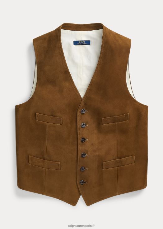 gilet en daim 46T60T1262 Hommes Ralph Lauren nouveau roux pâle