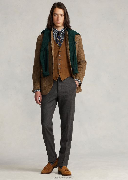 gilet en daim 46T60T1262 Hommes Ralph Lauren nouveau roux pâle