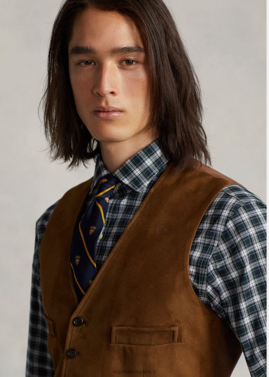 gilet en daim 46T60T1262 Hommes Ralph Lauren nouveau roux pâle