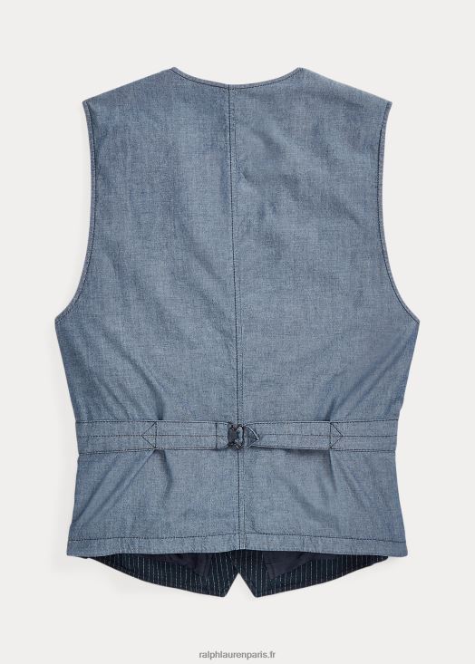 gilet à fines rayures et chevrons 46T60T1746 Hommes Ralph Lauren rayures indigo