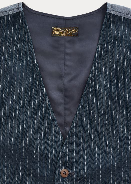 gilet à fines rayures et chevrons 46T60T1746 Hommes Ralph Lauren rayures indigo