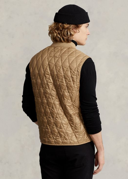 gilet matelassé déperlant 46T60T1199 Hommes Ralph Lauren désert kaki