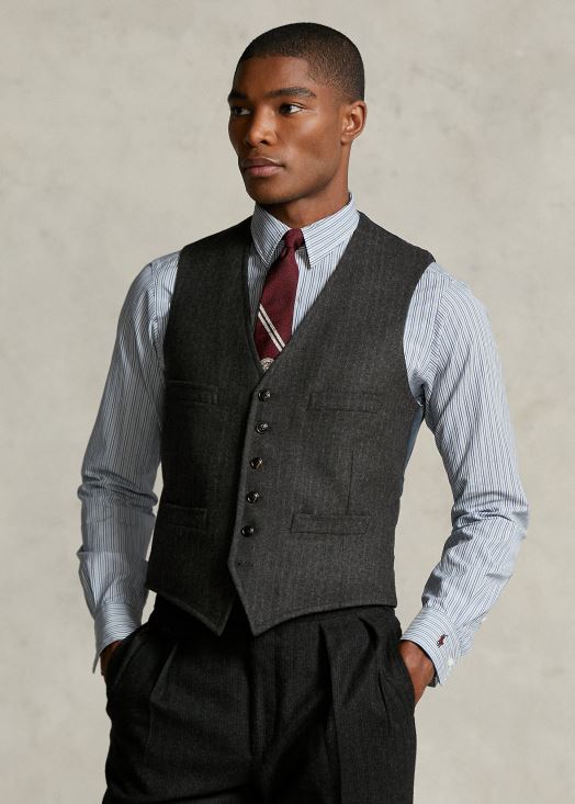 le gilet rayé de la collection morehouse 46T60T1296 Hommes Ralph Lauren gris foncé