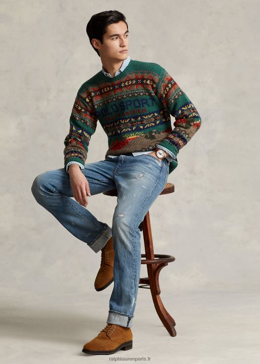 Jean droit slim varick effet usé 46T60T135 Hommes Ralph Lauren buckbrooke