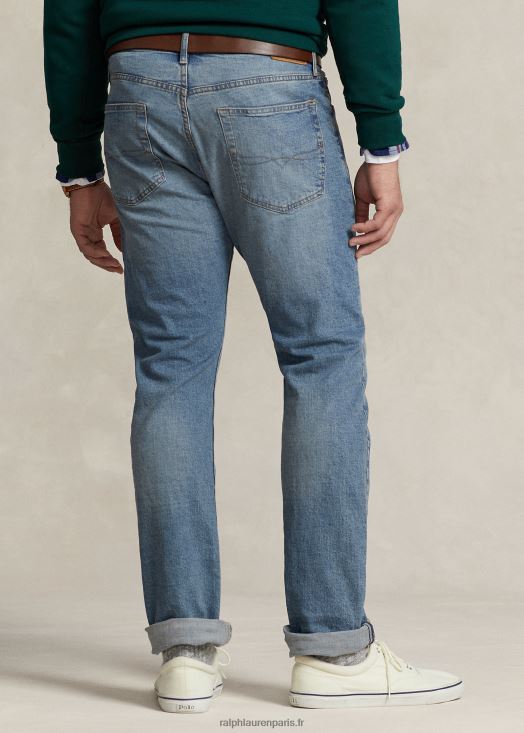 jean droit décontracté hampton 46T60T1468 Hommes Ralph Lauren indigo clair