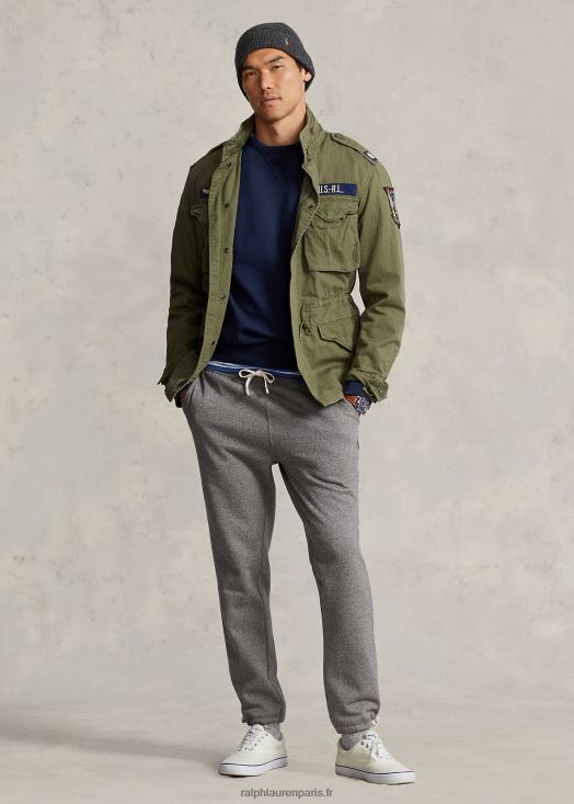 pantalon de survêtement polaire 46T60T553 Hommes Ralph Lauren gris cendré chiné