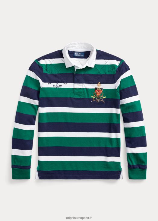maillot de rugby coupe classique en jersey rayé 46T60T797 Hommes Ralph Lauren multi vert athlétique