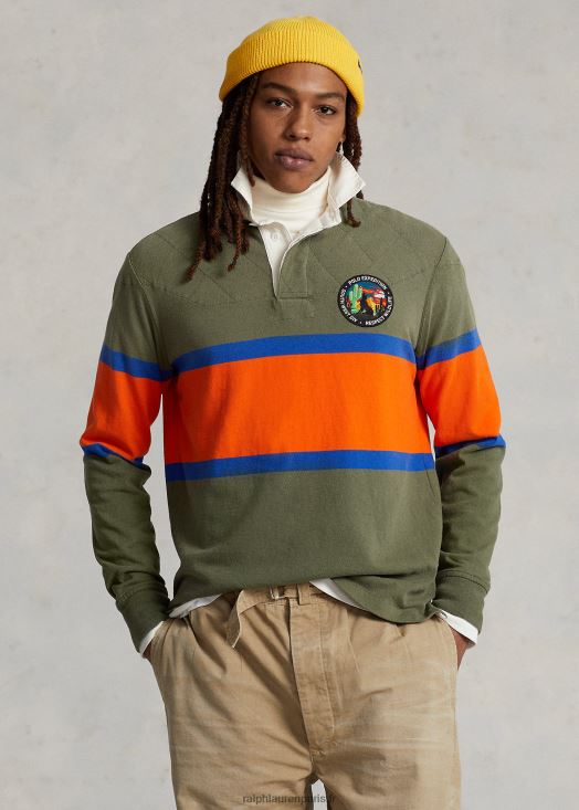 maillot de rugby coupe classique en jersey rayé 46T60T97 Hommes Ralph Lauren multi sauge noire