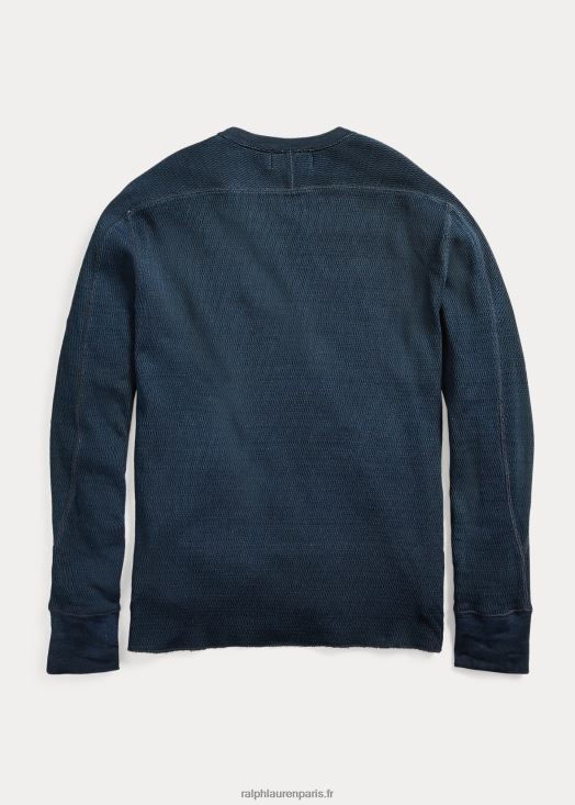 col rond en maille jacquard indigo 46T60T1728 Hommes Ralph Lauren bleu rincé