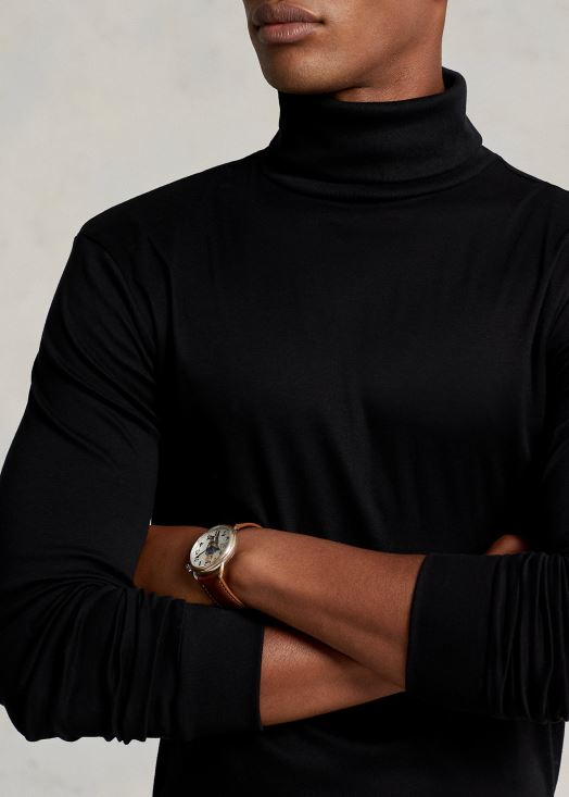 col roulé en coton doux 46T60T559 Hommes Ralph Lauren noir