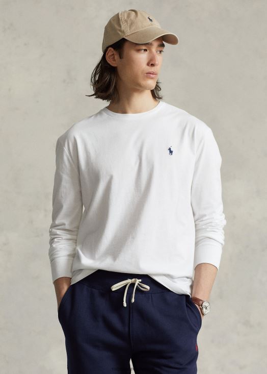 t-shirt manches longues en jersey-toutes coupes 46T60T181 Hommes Ralph Lauren blanc