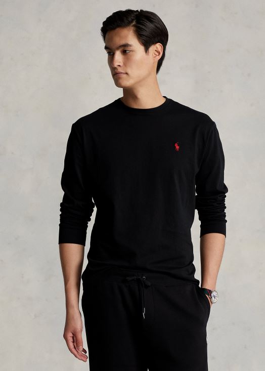 t-shirt manches longues en jersey-toutes coupes 46T60T183 Hommes Ralph Lauren noir